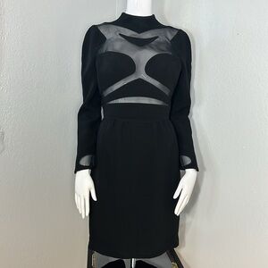 Thierry Mugler Mesh Cutouts Cocktail Dress